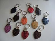 Porte clef en cuir d'autruche
